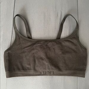 💕 VGUC Vuori Ribbed Sports Bra - Charcoal - Sz Large